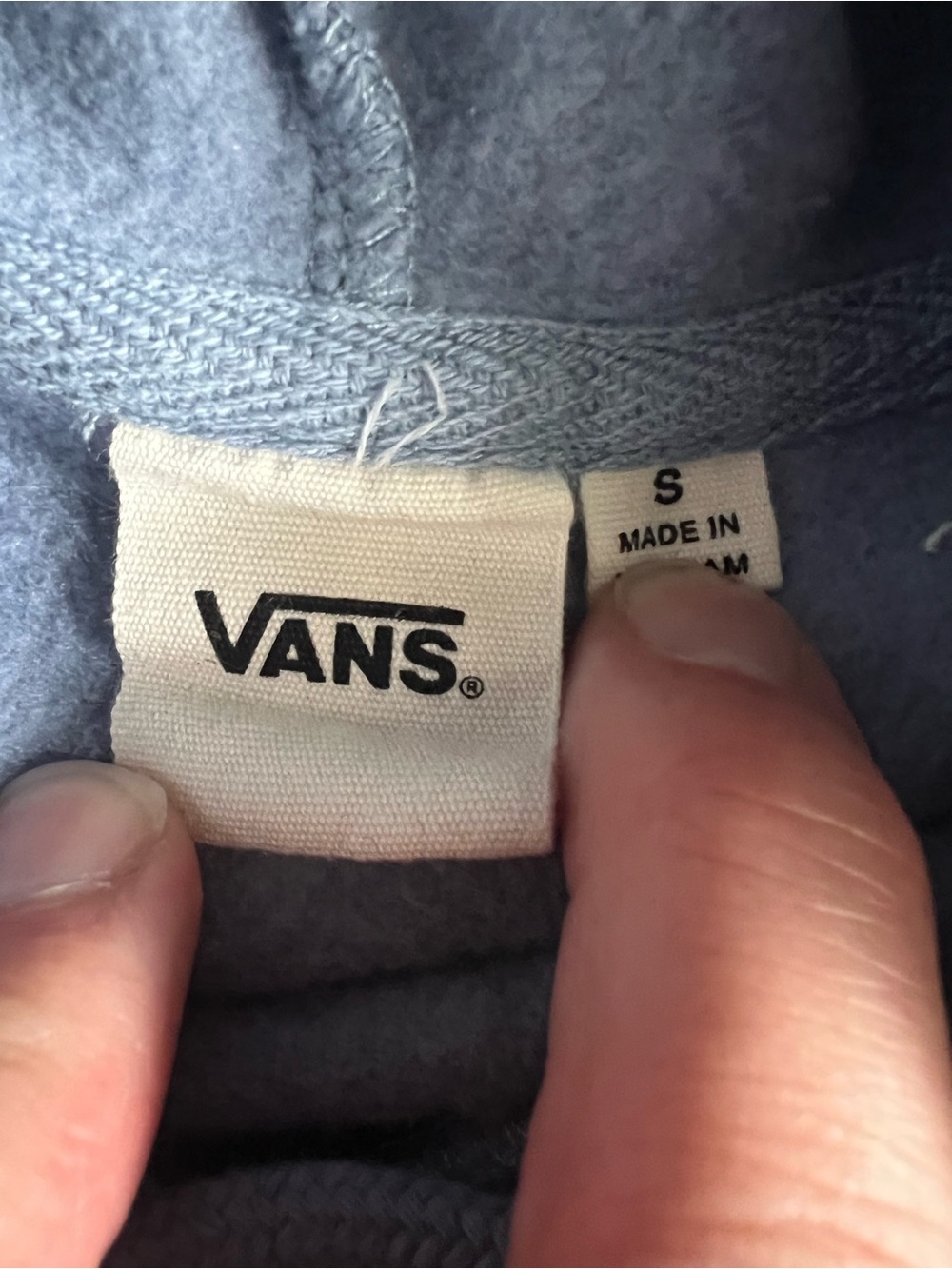 Vans Women’s Dusty Slate Blue Off The Wall Pullover Graphic Hoodie Sweatshirt S - Picture 6 of 8